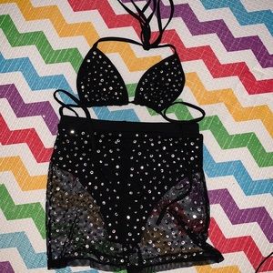 Icy Girl Rhinestone 2 Piece Sunsuit